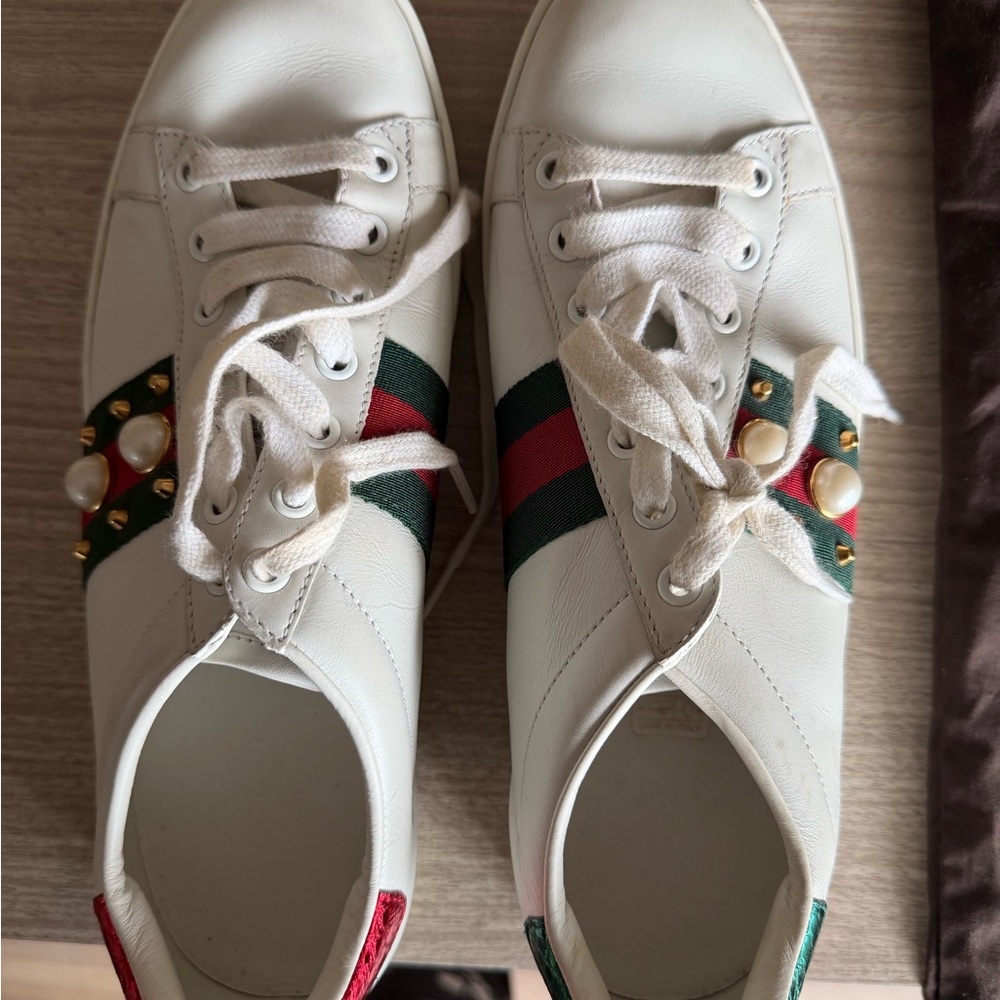 Gucci Ace Sneakers with pearl and spike detail